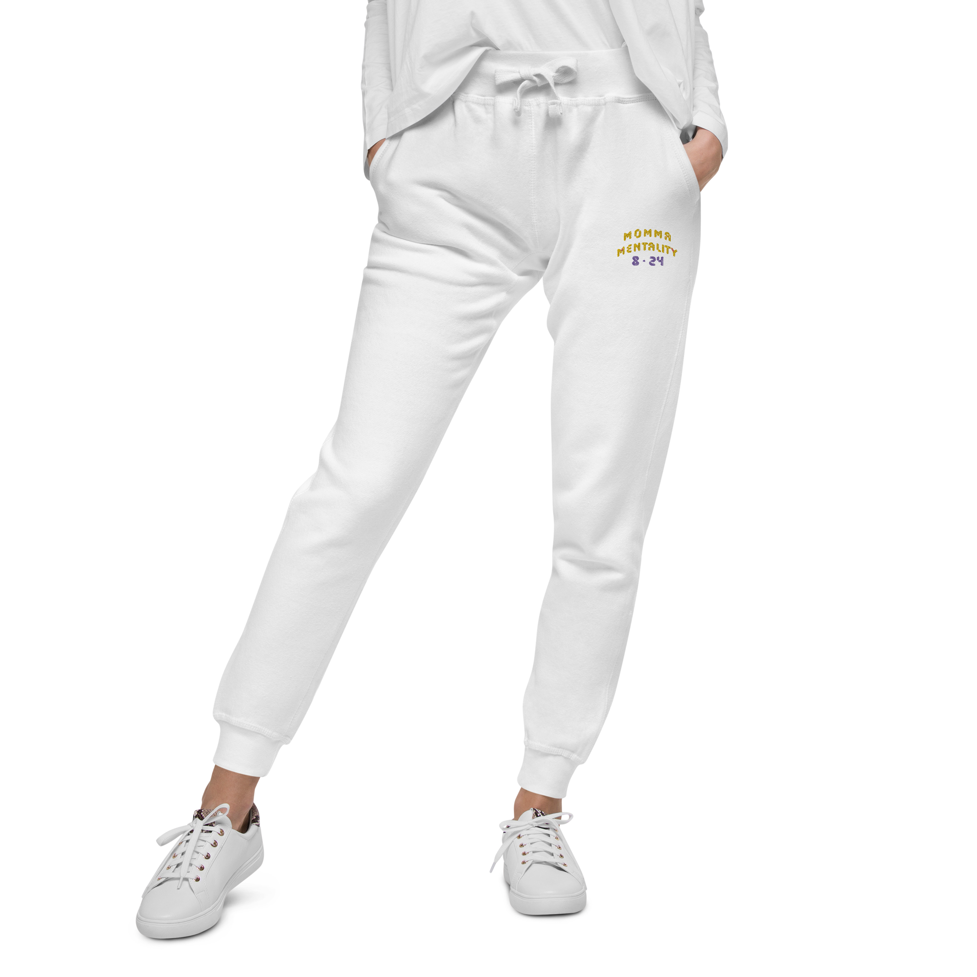 MOMMA MENTALITY SWEATS WHT image 2
