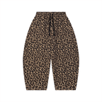 Unisex Leopard Barrel Leg Sweatpants