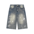 DOODLE BAGGY 3/4 JEAN SHORTS