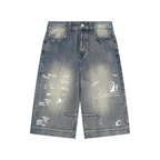 DOODLE BAGGY 3/4 JEAN SHORTS