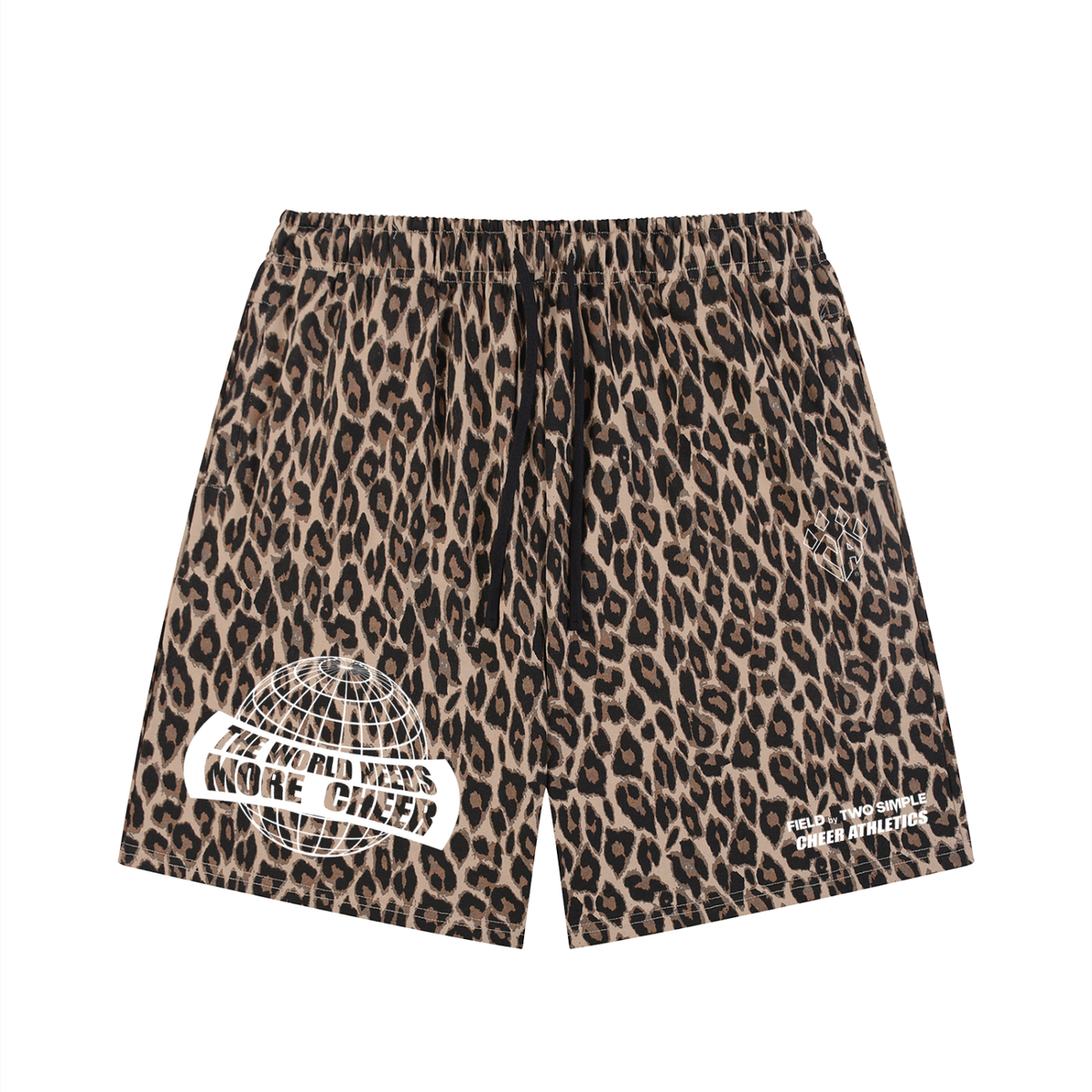 Unisex Heavyweight Leopard Drawstring Shorts
