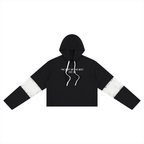 Women’s Cropped Lace-Panel Hoodie