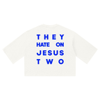 JESUS HATE WAFFLE 3/4 OVERSIZED TEE