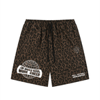 Unisex Heavyweight Leopard Drawstring Shorts