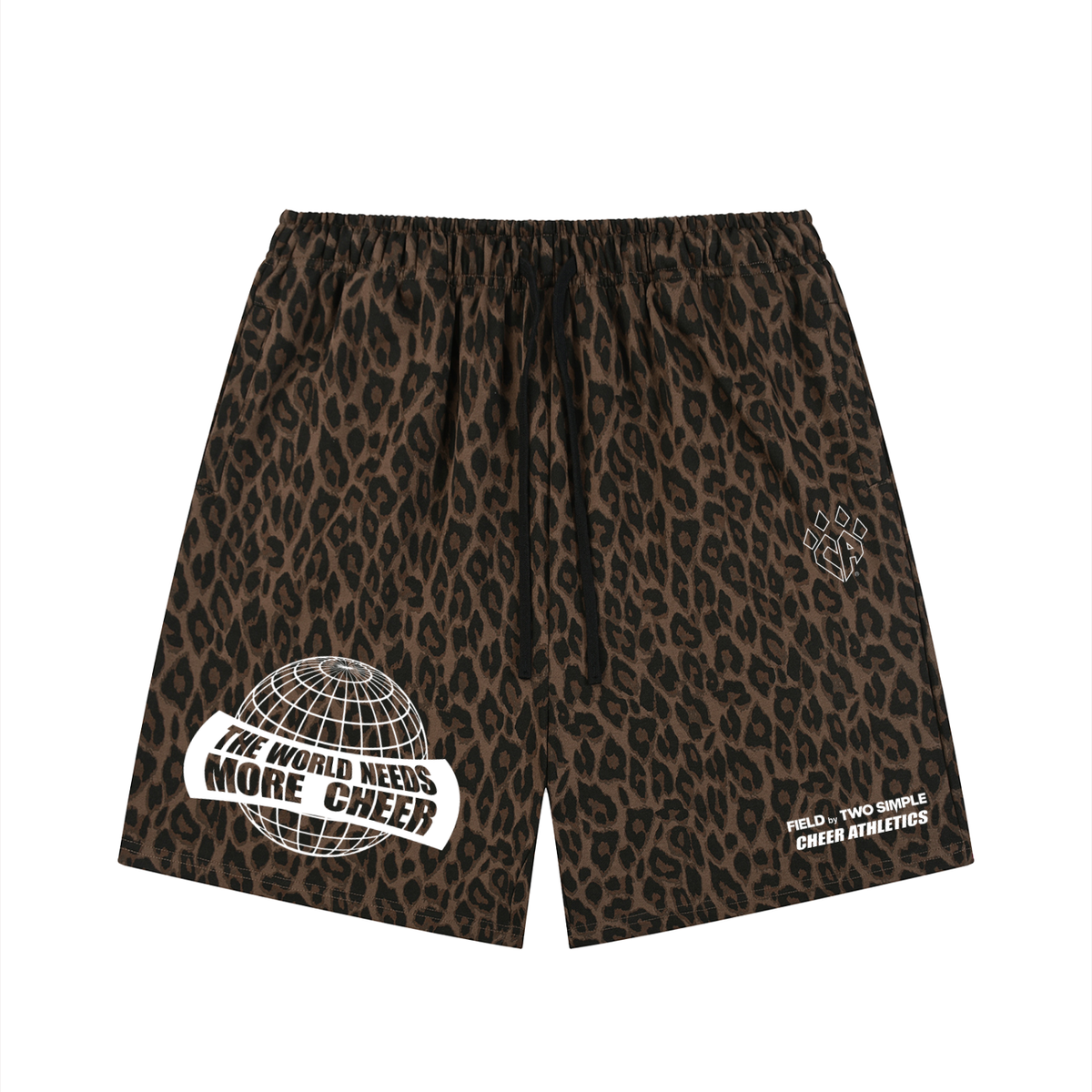 Unisex Heavyweight Leopard Drawstring Shorts