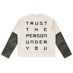 Unisex Vintage Wash Leopard Paneled Layer T-Shirt