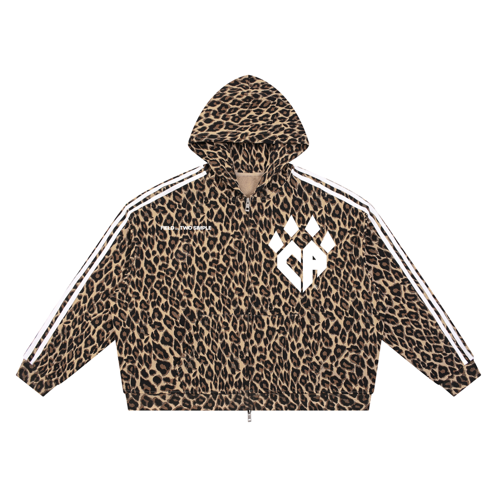 Unisex Leopard Full Zip Hoodie
