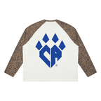 Unisex Leopard Panel Raglan Sleeve T-Shirt