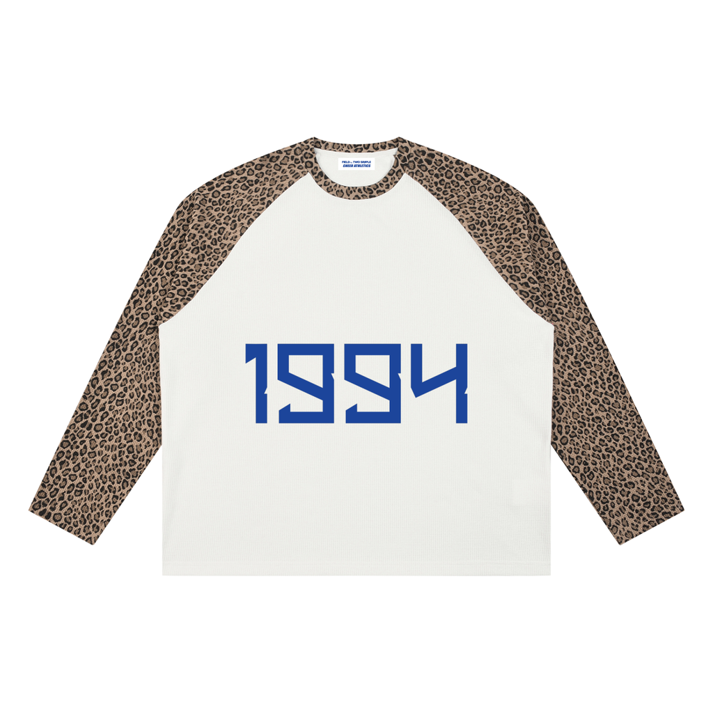 Unisex Leopard Panel Raglan Sleeve T-Shirt