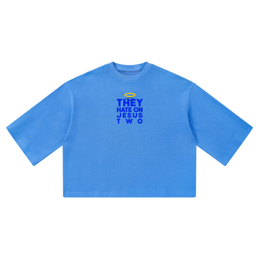 JESUS HATE WAFFLE 3/4 OVERSIZED TEE