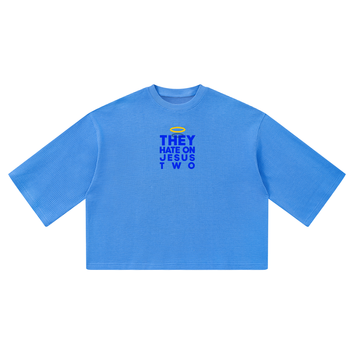JESUS HATE WAFFLE 3/4 OVERSIZED TEE