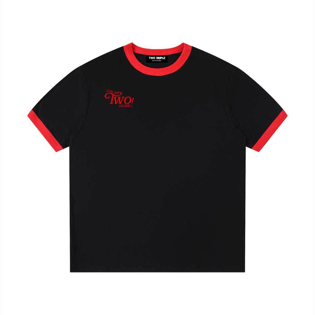 Contrast Edge Ribbed Crewneck T-Shirt