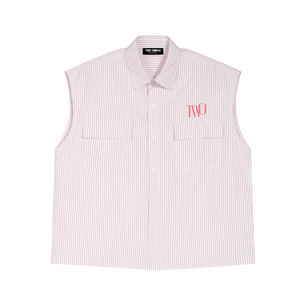 Men's Boxy Striped Sleeveless Shirt