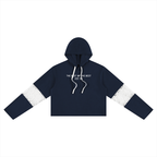 Women’s Cropped Lace-Panel Hoodie
