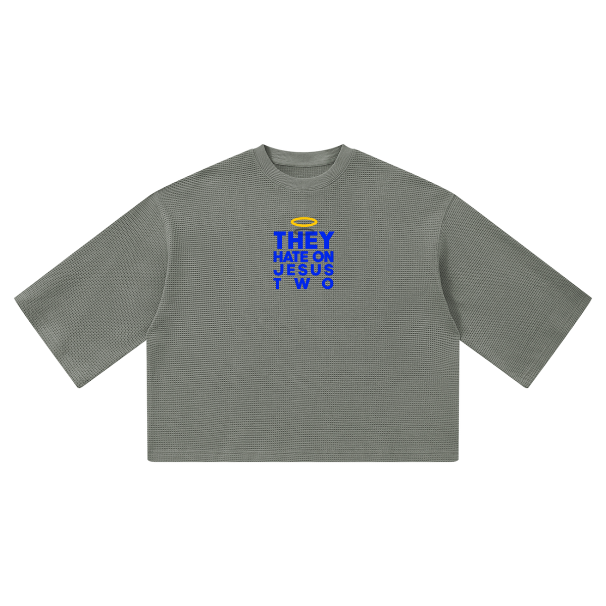 JESUS HATE WAFFLE 3/4 OVERSIZED TEE