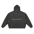 Unisex Leopard Print Waffle Full Zip Hoodie