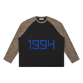 Unisex Leopard Panel Raglan Sleeve T-Shirt