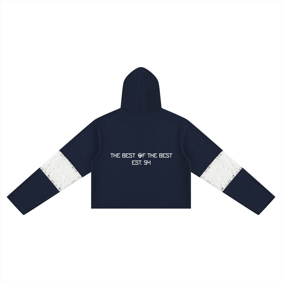 Women’s Cropped Lace-Panel Hoodie
