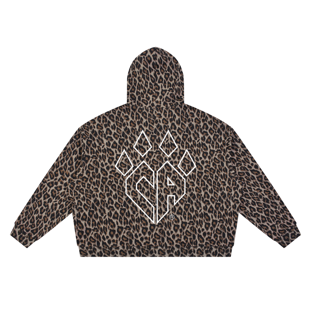 Unisex Leopard Full Zip Hoodie