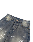 DOODLE BAGGY 3/4 JEAN SHORTS
