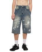 DOODLE BAGGY 3/4 JEAN SHORTS