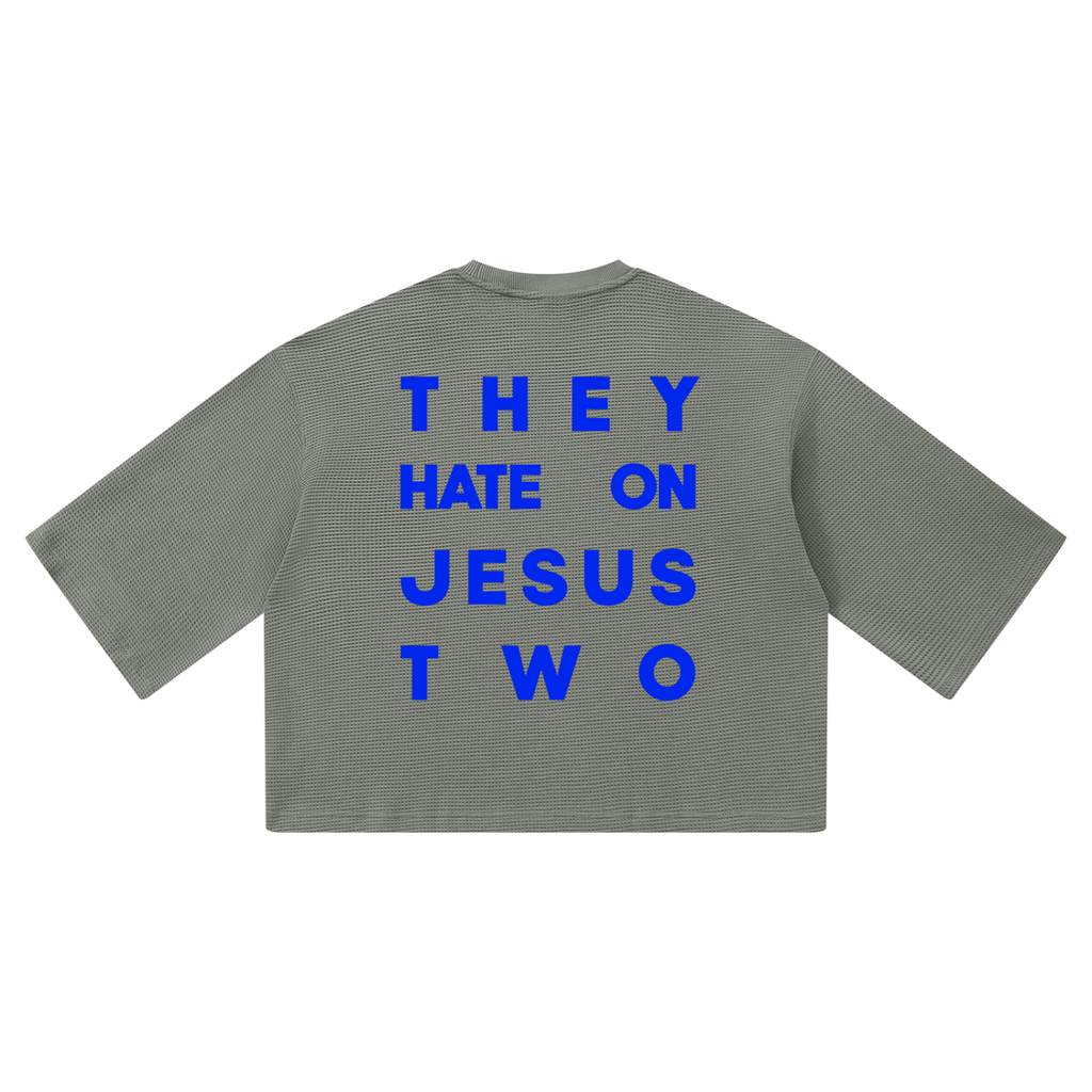 JESUS HATE WAFFLE 3/4 OVERSIZED TEE