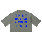 JESUS HATE WAFFLE 3/4 OVERSIZED TEE