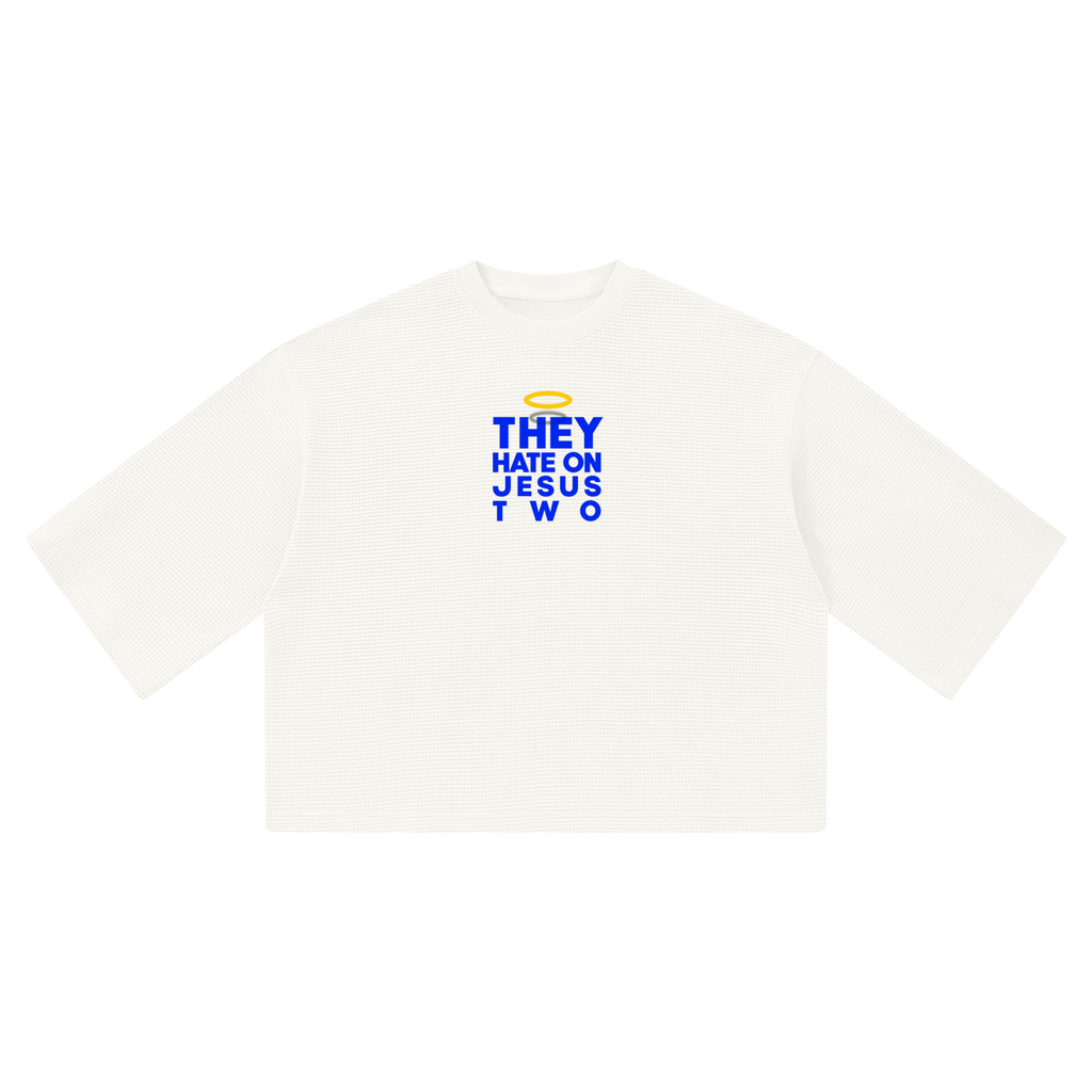 JESUS HATE WAFFLE 3/4 OVERSIZED TEE