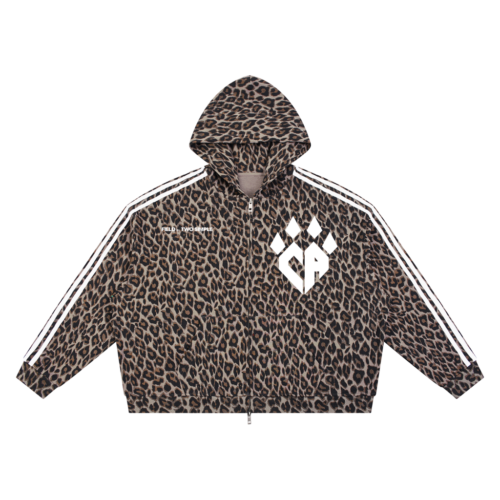 Unisex Leopard Full Zip Hoodie