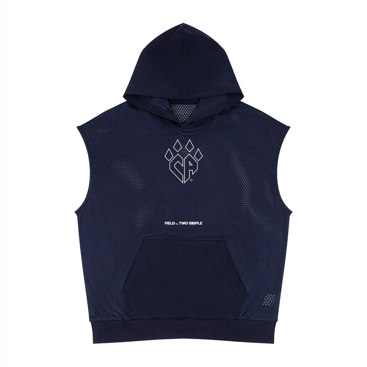 Unisex Panel Mesh Sleeveless Hoodie