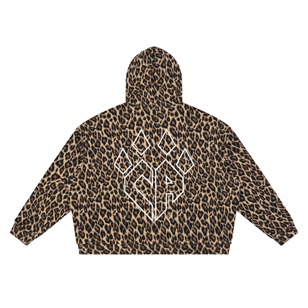 Unisex Leopard Full Zip Hoodie