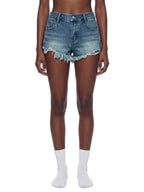 Women's Vintage Wash Raw Hem Denim Shorts