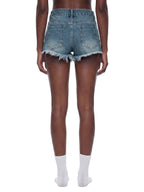 Women's Vintage Wash Raw Hem Denim Shorts