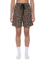 Unisex Heavyweight Leopard Drawstring Shorts