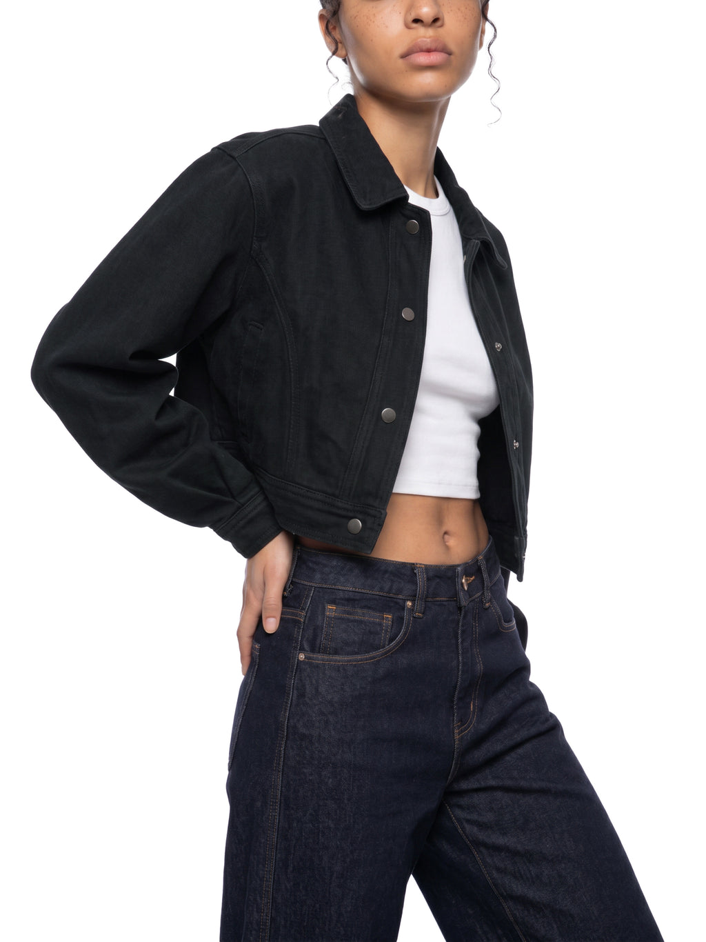 DENIM CROP JACKET by FIELD