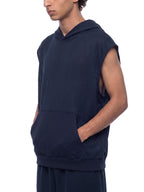 Unisex Panel Mesh Sleeveless Hoodie