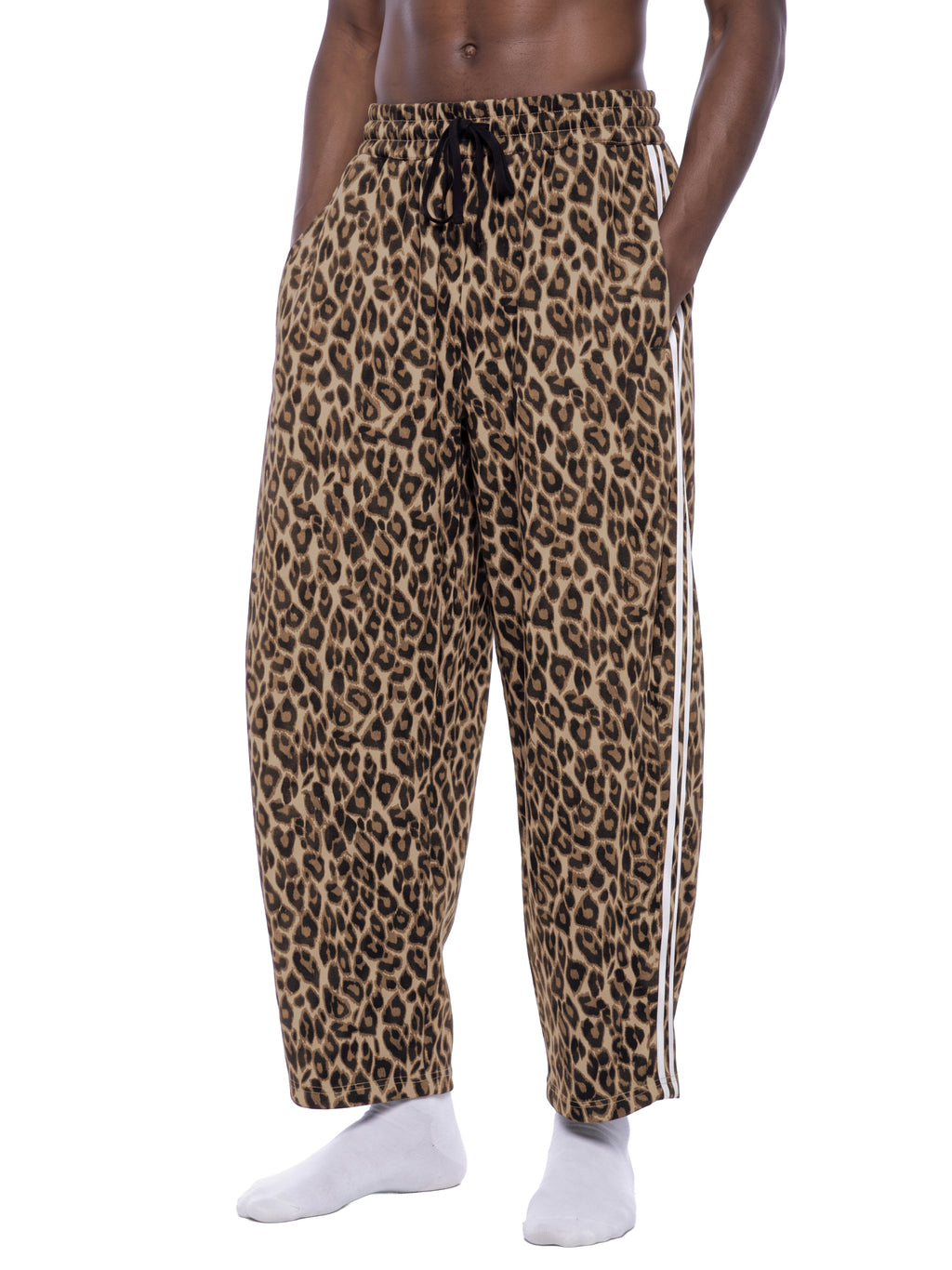 Unisex Leopard Barrel Leg Sweatpants