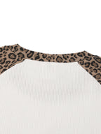 Unisex Leopard Panel Raglan Sleeve T-Shirt