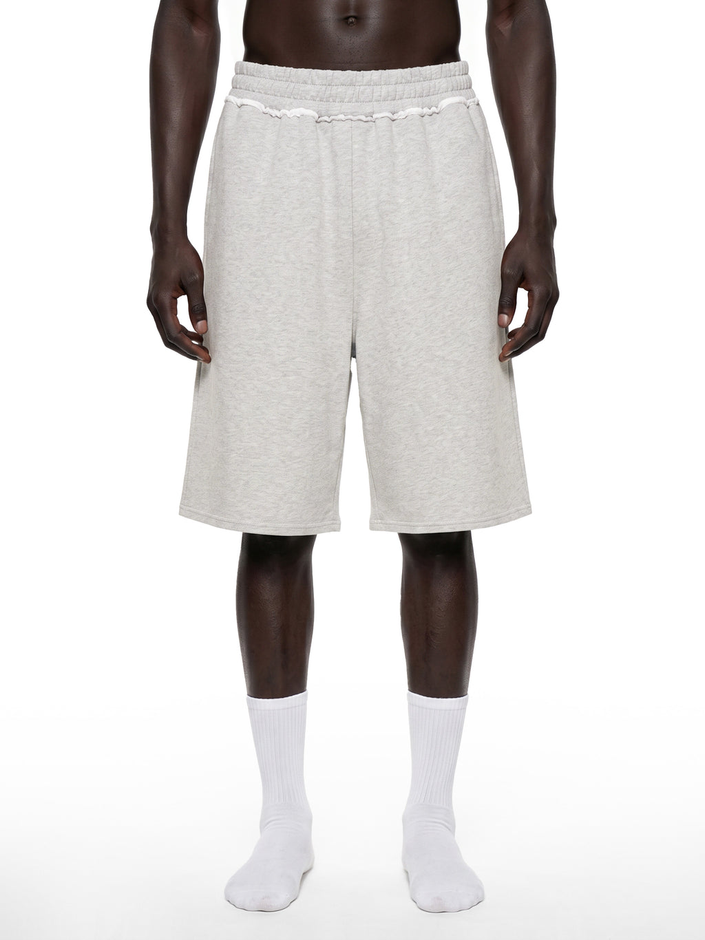 Unisex Raw Edge Fleece Shorts