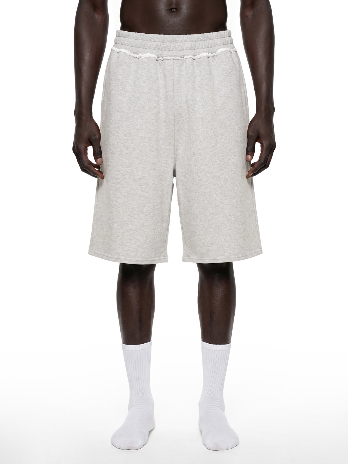 Unisex Raw Edge Fleece Shorts