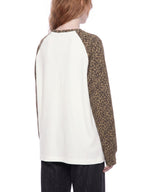 Unisex Leopard Panel Raglan Sleeve T-Shirt
