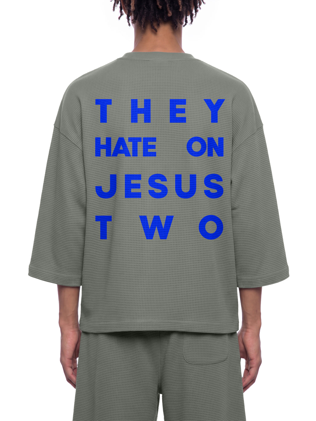 JESUS HATE WAFFLE 3/4 OVERSIZED TEE